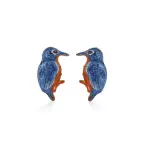 Kingfisher Cufflinks | 3D Engraved Sterling Silver | Gold Tone Finish